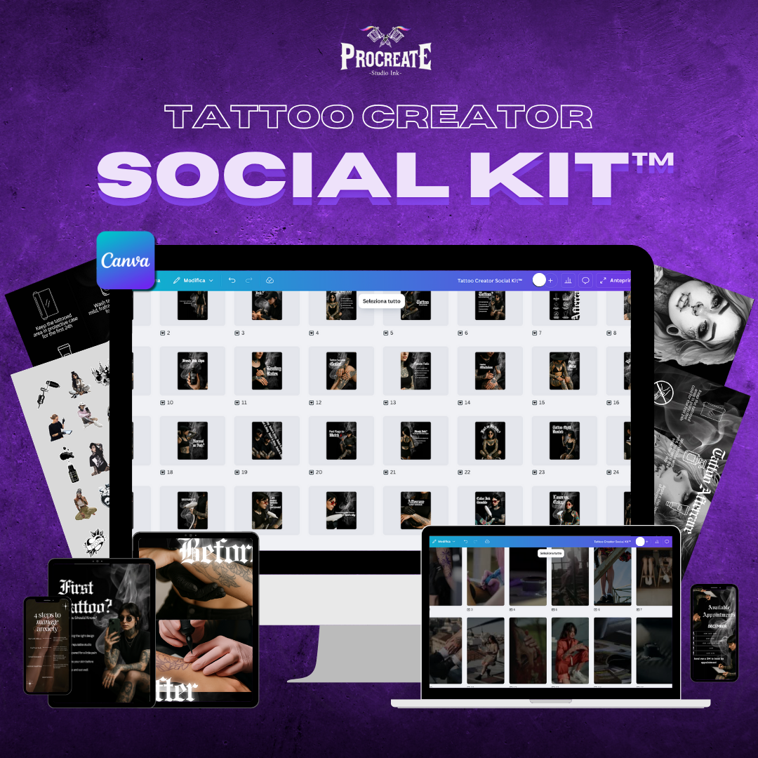 Tattoo Creator Social Kit™ - Free Editable Template with Canva